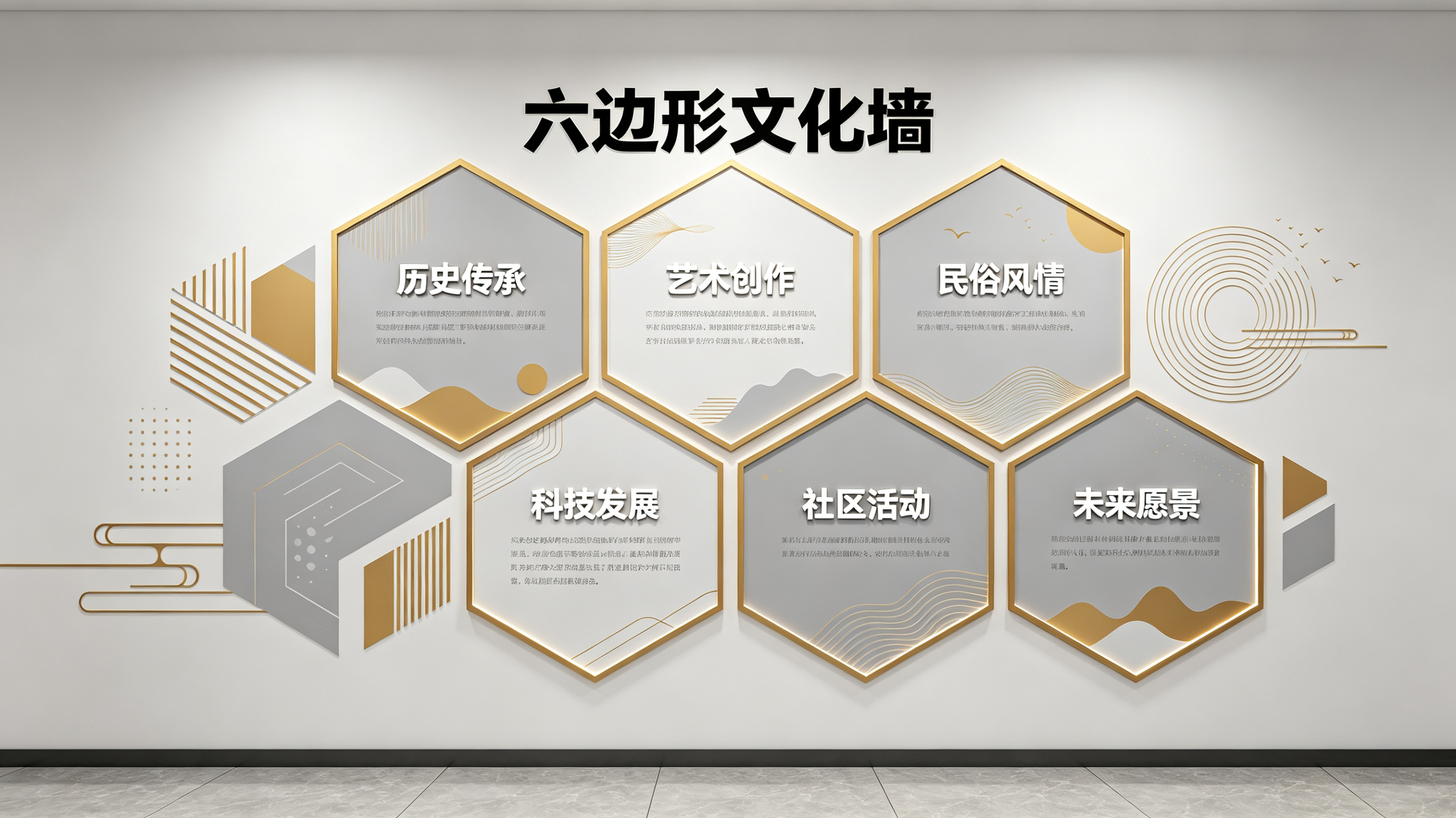 顺昌企业文化墙 | 六边形信息美学